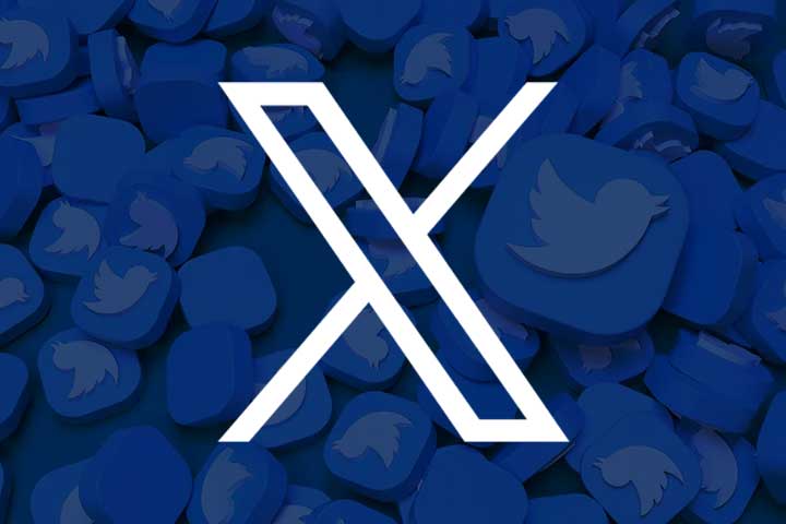 Twitterloggor med nya loggan för X